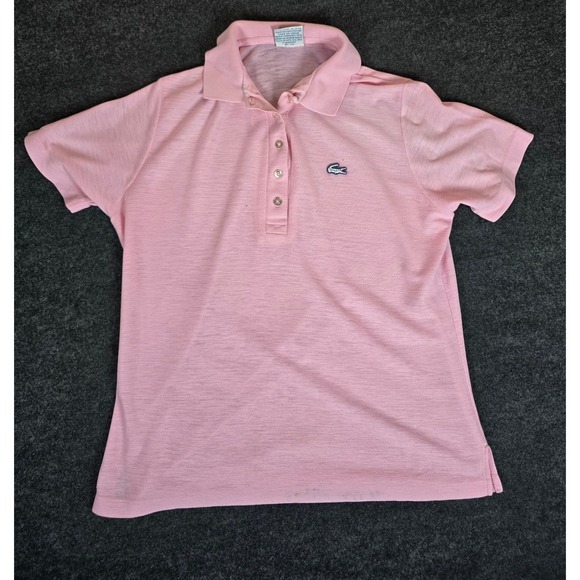 Haymaster Lacoste Tops - Vtg Haymaker Lacoste Women's Pink Polo Shirt Made in USA Cotton Casual Size L